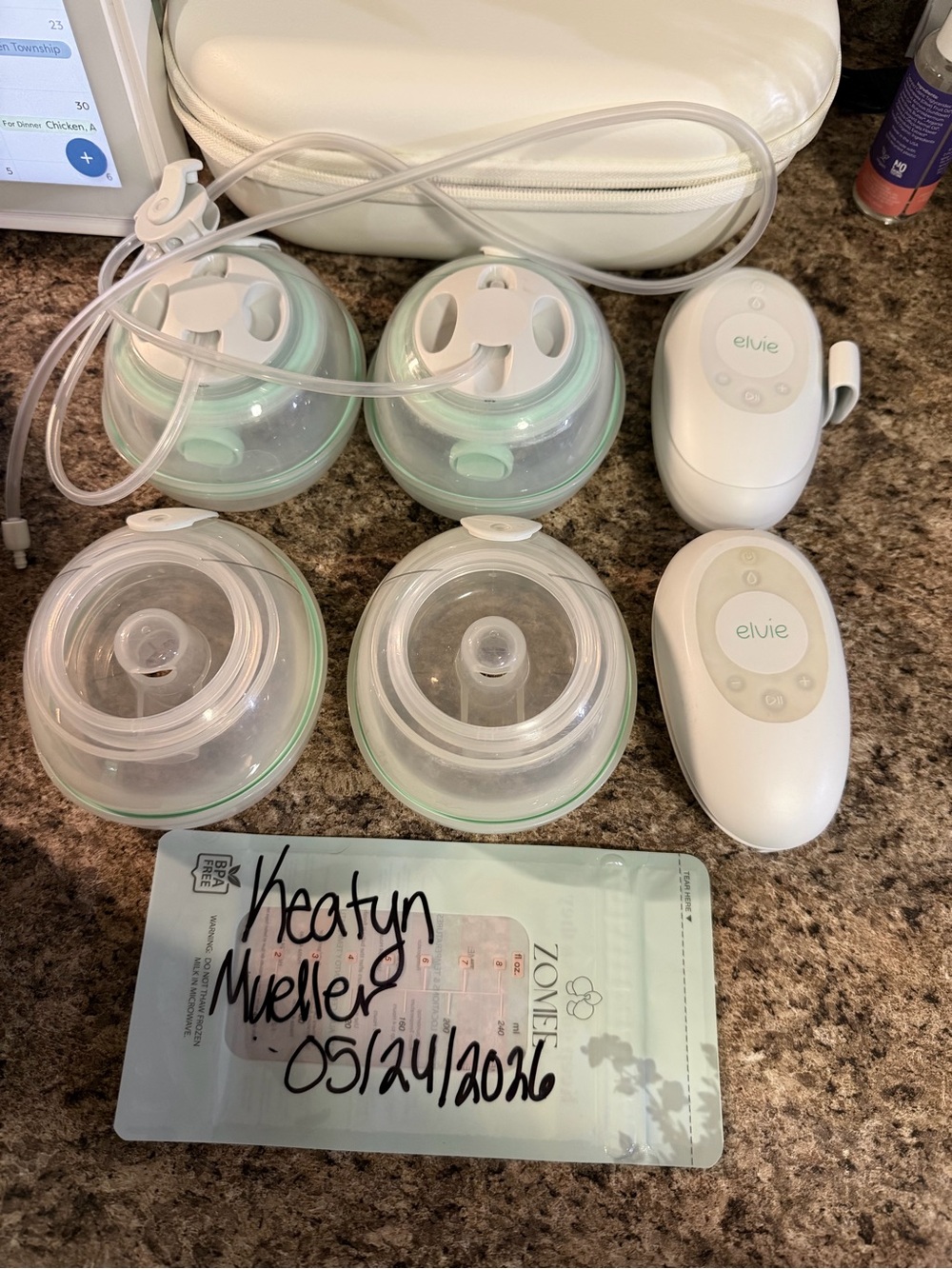 Elvie Double Electric Breast Pump Accessories - White/Mint